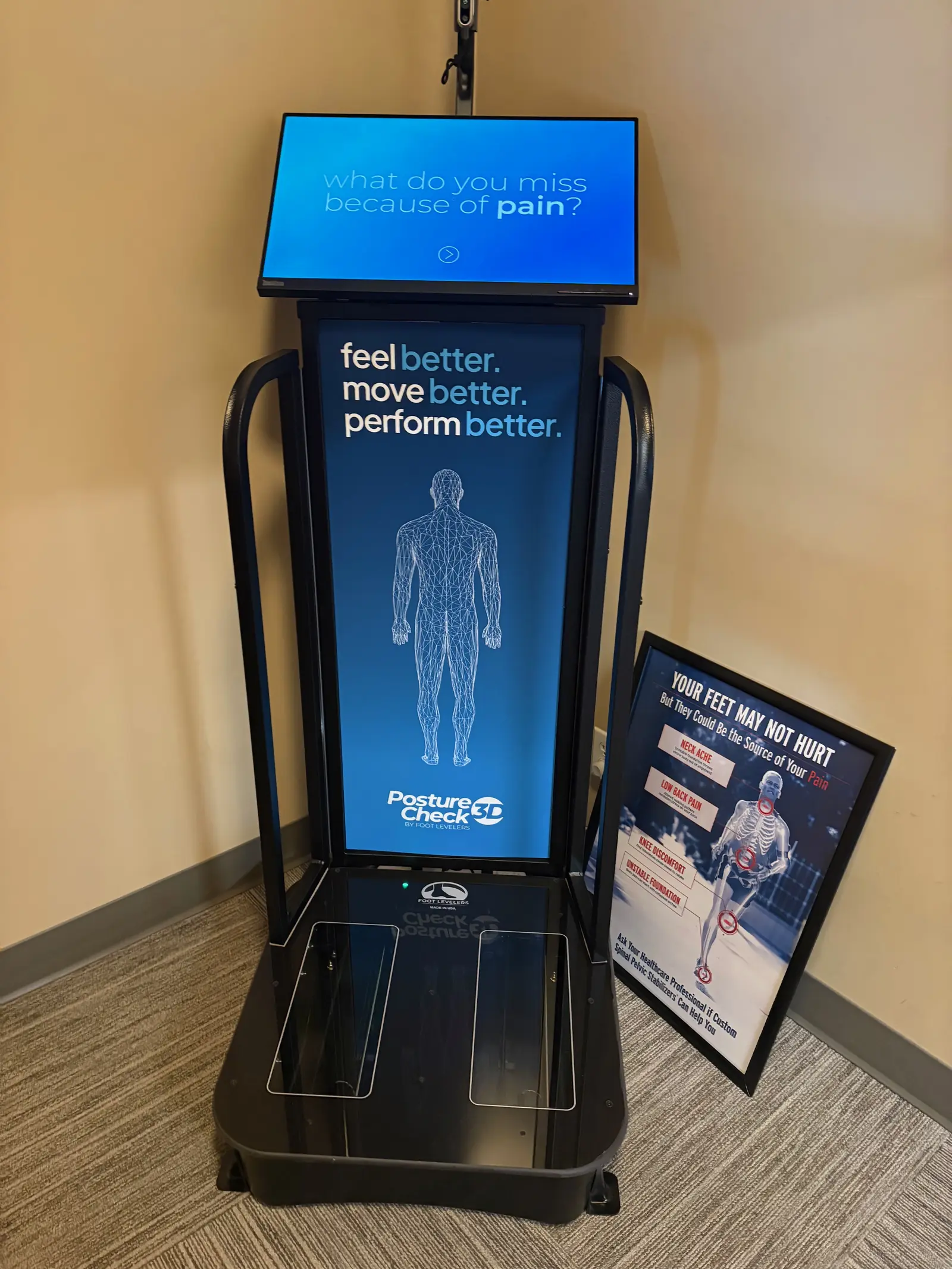 FootLevelers PostureCheck digital foot scanner at Okanagan Chiropractic Center, Penticton