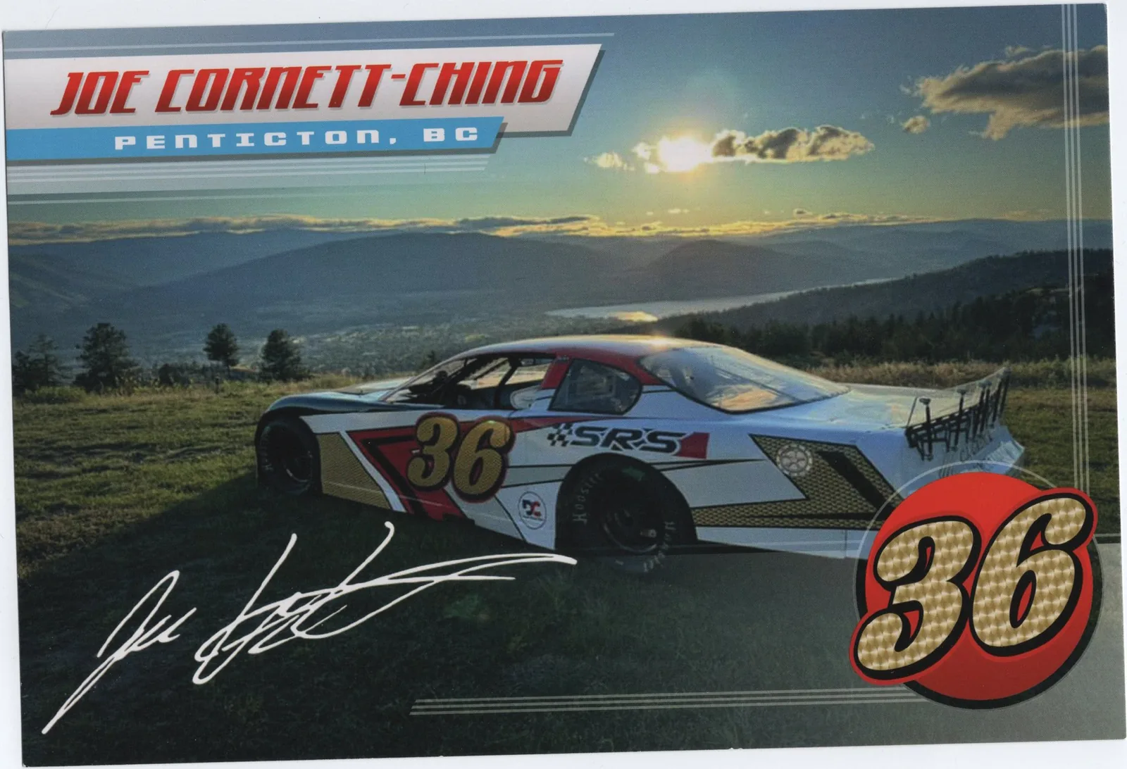 Joe Cornett-Ching's #36 race car sponsored by Okanagan Chiropractic Center
